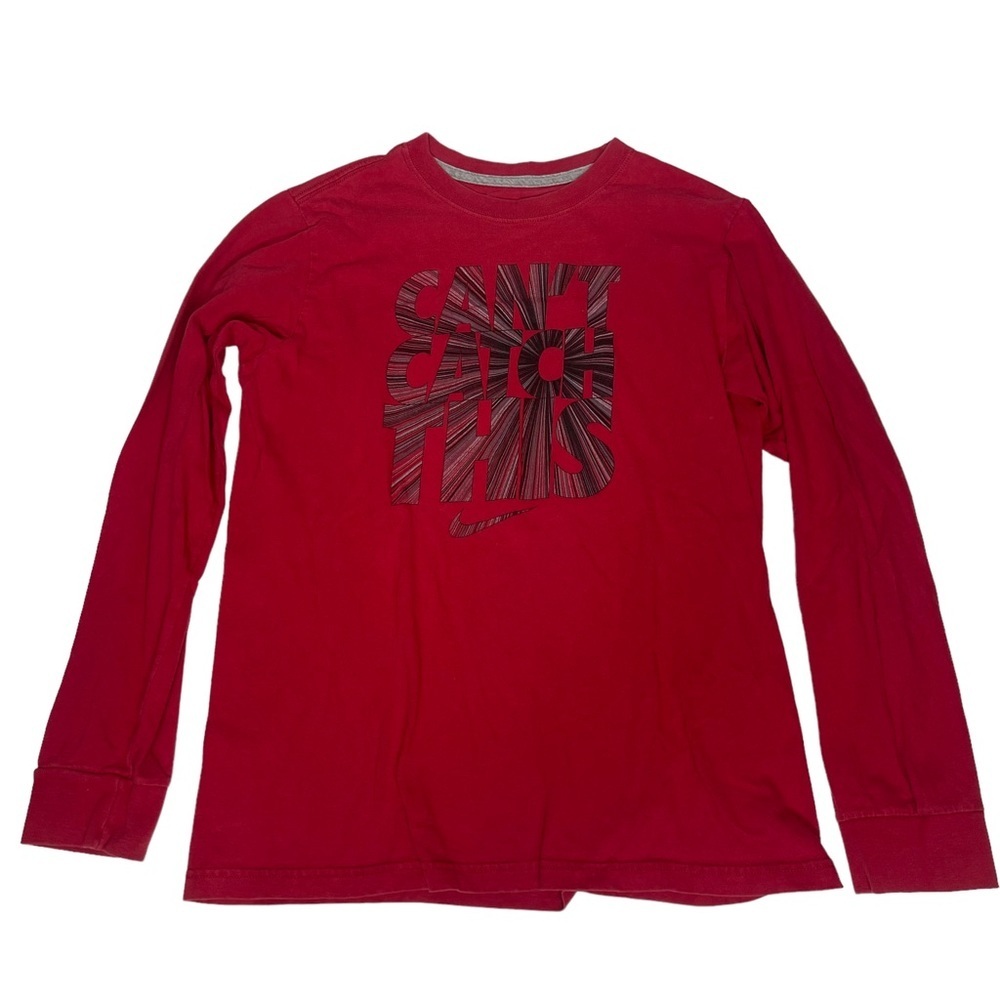 Boys Nike Can’t Catch This Red Long Sleeve Tee L